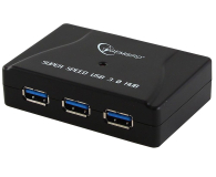 Gembird USB 3.0 (4 porty, aktywny, zasilacz) czarny - 105221 - zdjęcie 2